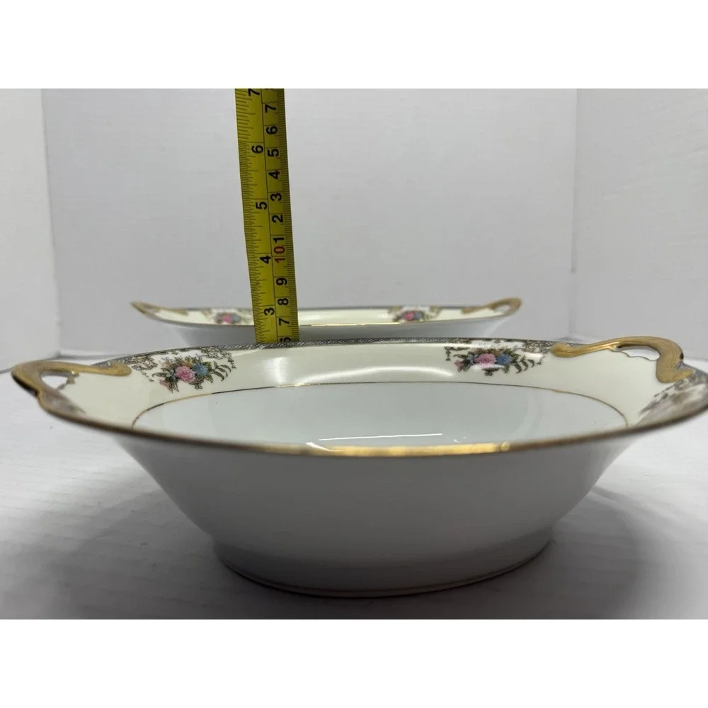 Lot 2 Noritake Grasmere Handled Serving Bowls Oval Vegetable Japan 76567